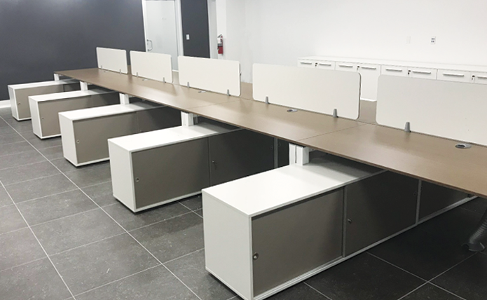 Contemporary Office Furniture: Workstations with Service Unit just installed!