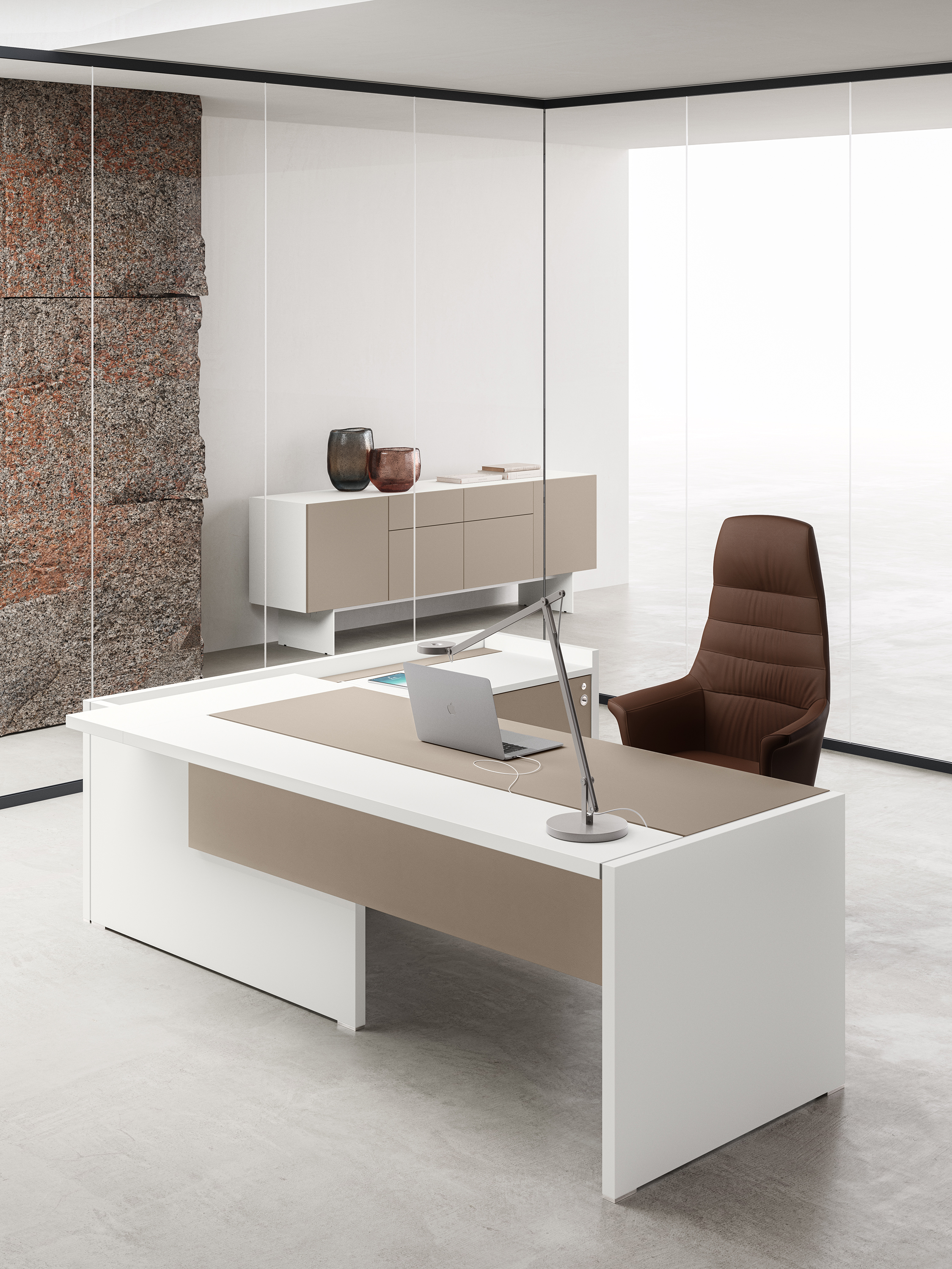 Oxford white desk environment