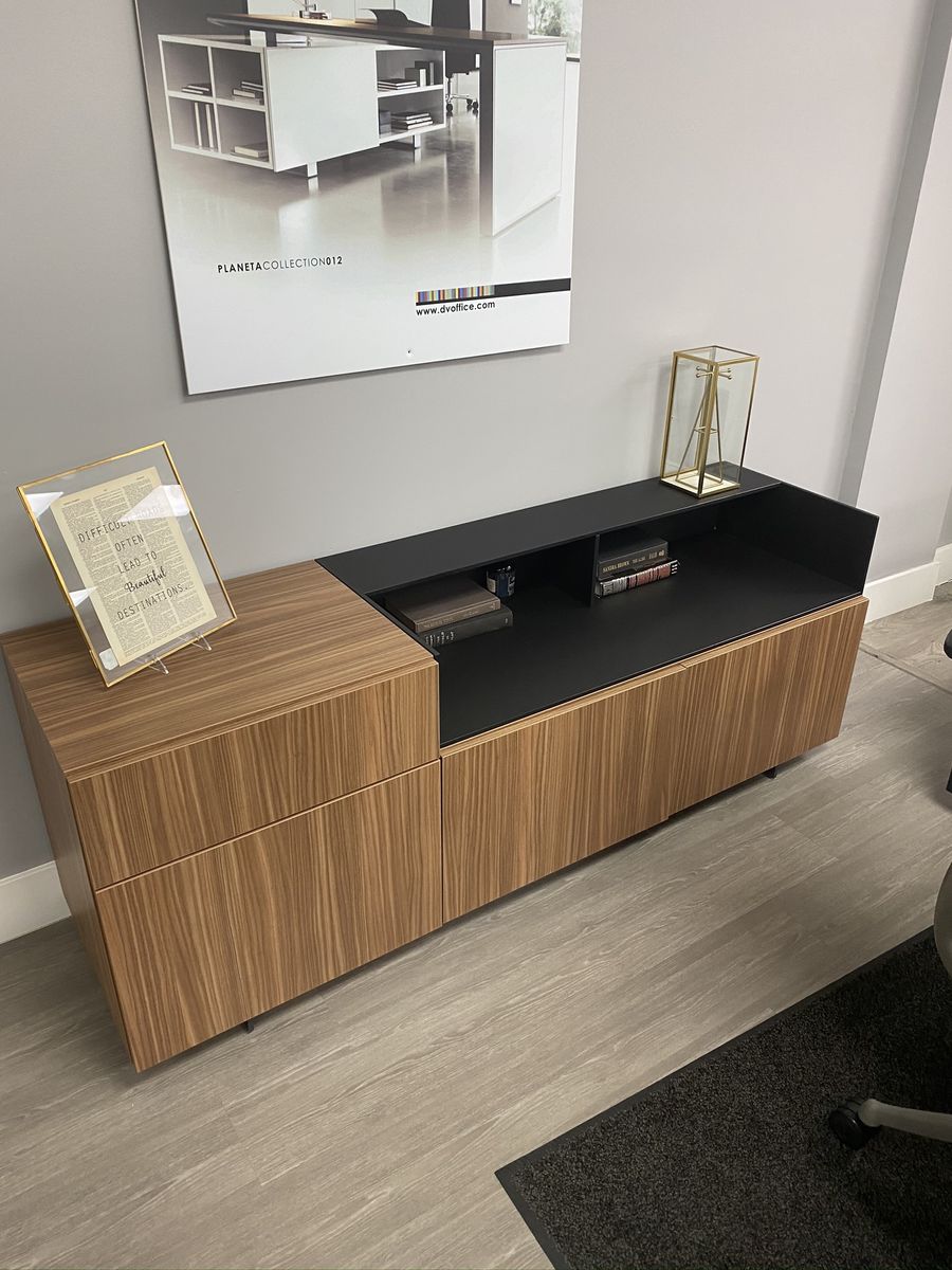 Credenza with black top